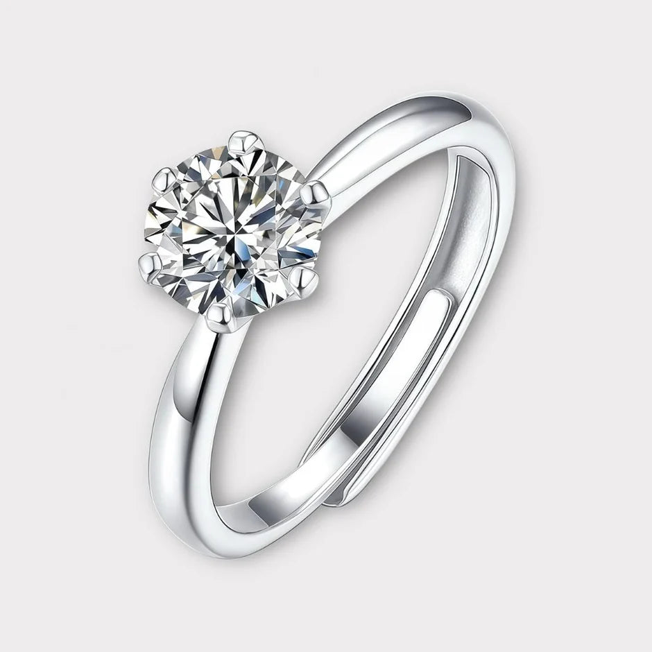 VVS 1 CT Moissanite Engagement Ring